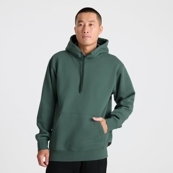 roark Bolo Fleece Hoodie In Slate Green
