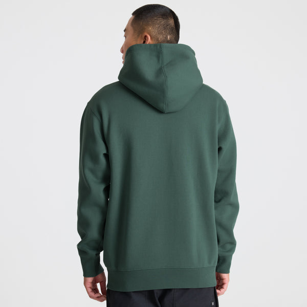 roark Bolo Fleece Hoodie In Slate Green