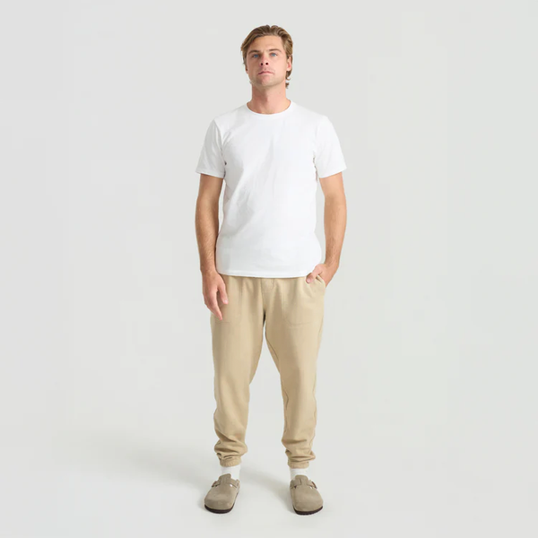 Roark Bolo Fleece Pants In Fossil