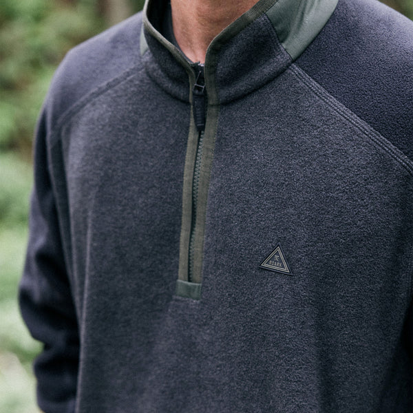 Roark Campover Fleece Mock Hoodie In Onyx