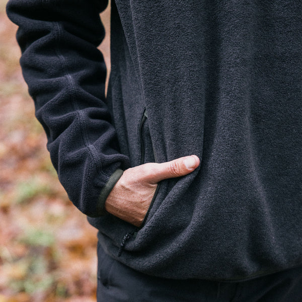 Roark Campover Fleece Mock Hoodie In Onyx