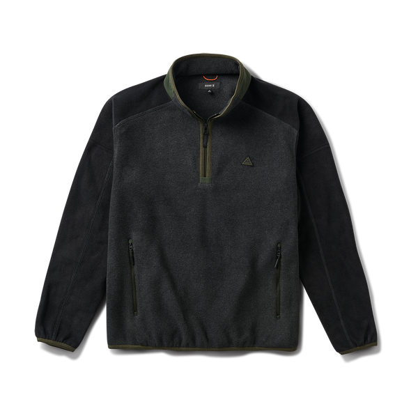 roark Campover Fleece Mock Hoodie in Onyx