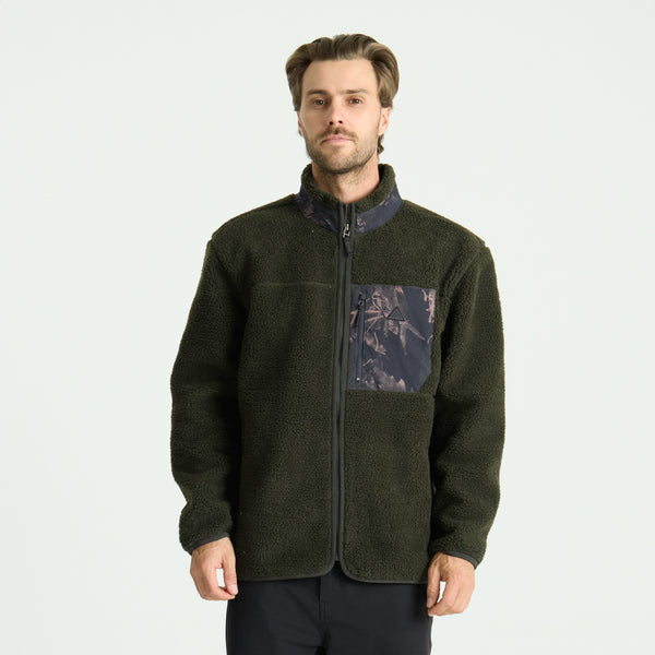 Roark Campover Fleece Zip Hoodie In Dark Military