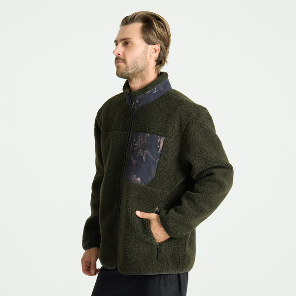 Roark Campover Fleece Zip Hoodie In Dark Military