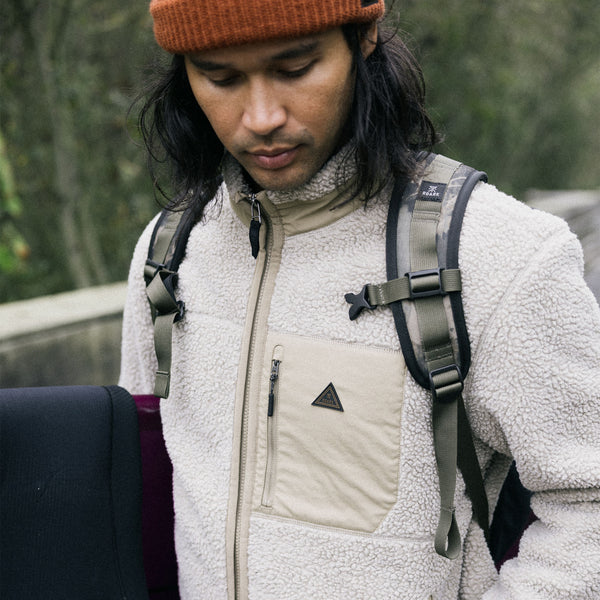 Roark Campover Fleece Zip Hoodie In Khaki