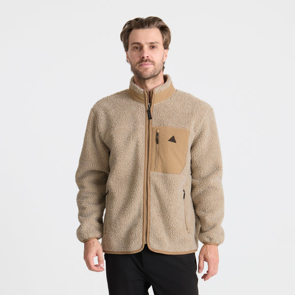 Roark Campover Fleece Zip Hoodie In Khaki