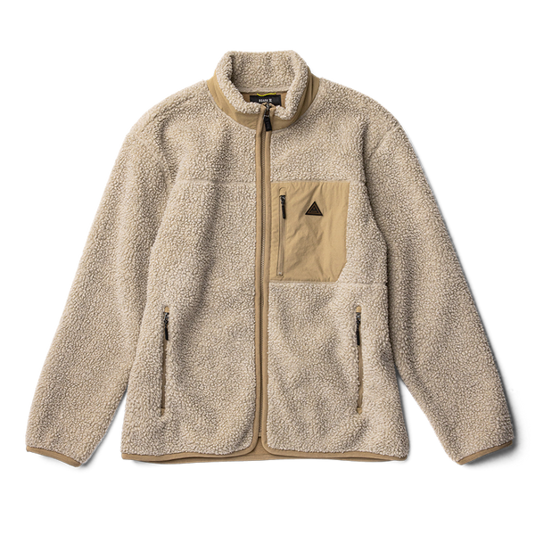 roark Campover Fleece Zip Hoodie in Khaki