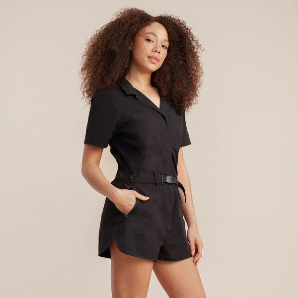 Roark Campover Romper - Black | Roark