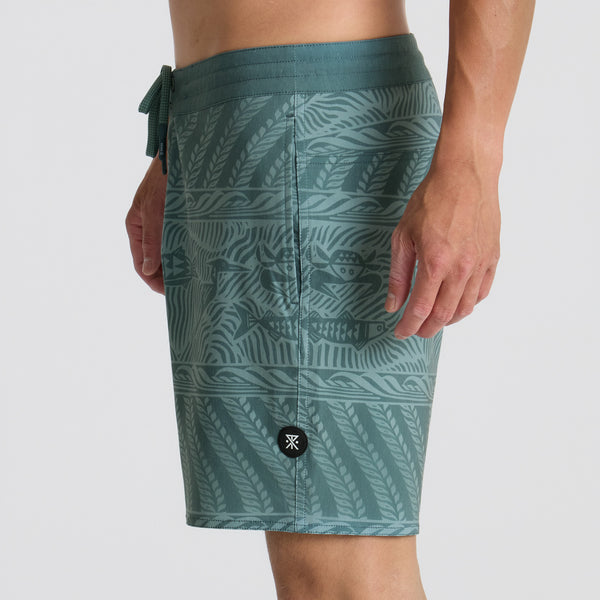 Roark Chiller Boardshorts In Slate Green