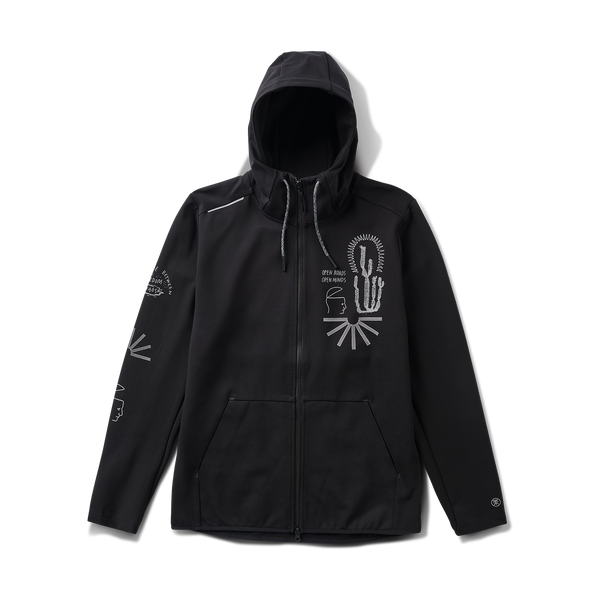 roark El Morro Zip Fleece 2.0 Hoodie in Black