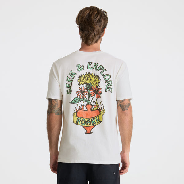 Roark Floral Bouquet Premium Tee In Off White