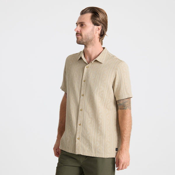 Roark Gonzo Short Sleeve Button Up Shirt In Fossil