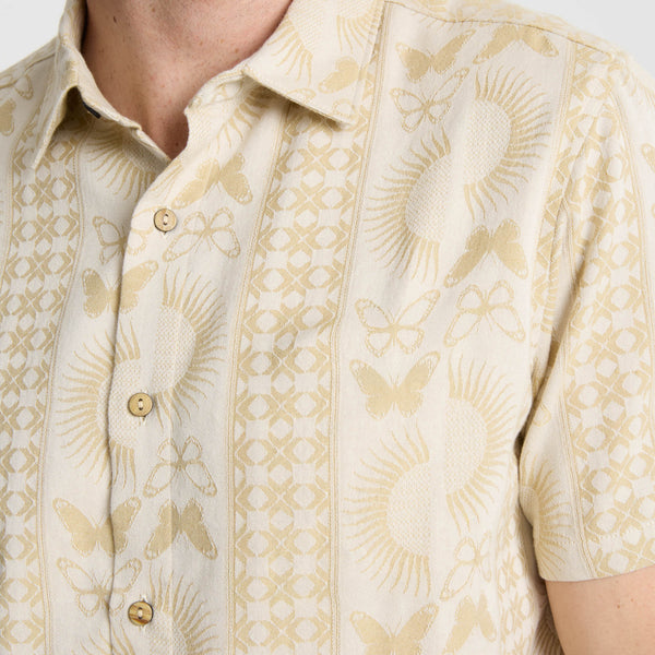 Roark Gonzo Short Sleeve Button Up Shirt In Sand