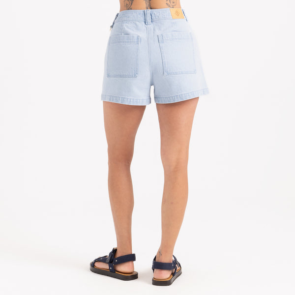 Roark HWY Shorts In Light Bleached Denim
