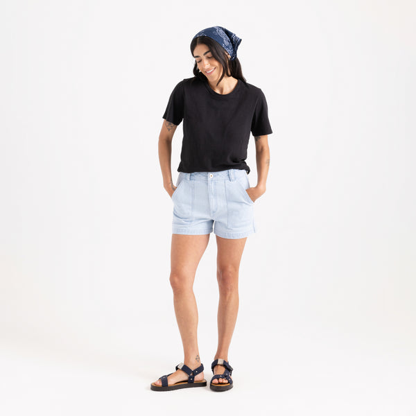 Roark HWY Shorts In Light Bleached Denim