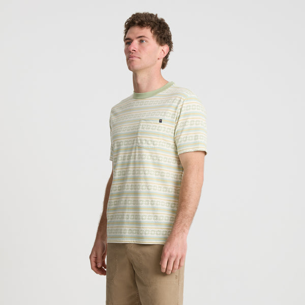 Roark Journey Jacquard Short Sleeve Tee In Seafoam