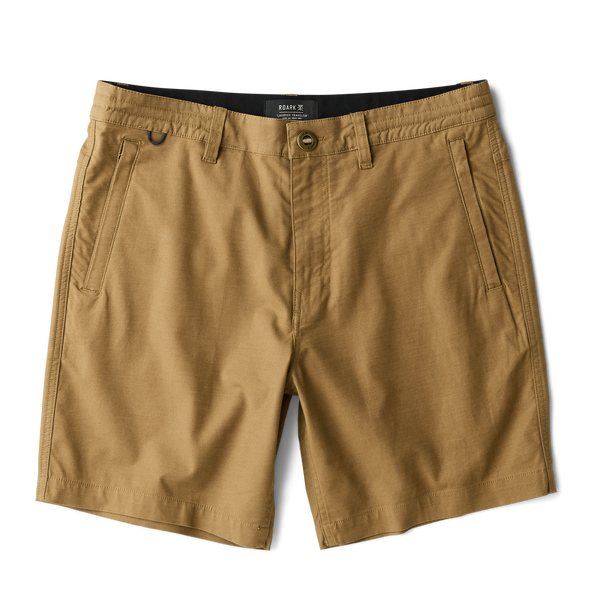 roark Layover Pro Traveler Shorts in Dark Khaki