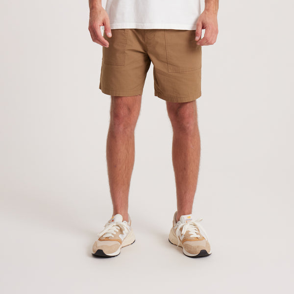 Roark Layover Utility Ripstop Shorts In Dark Khaki