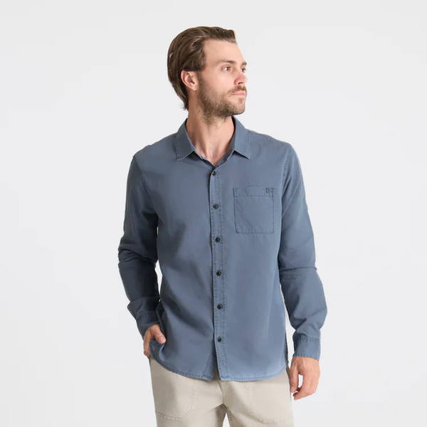 Roark Made To Fade Button Up Shirt In Washed Slate