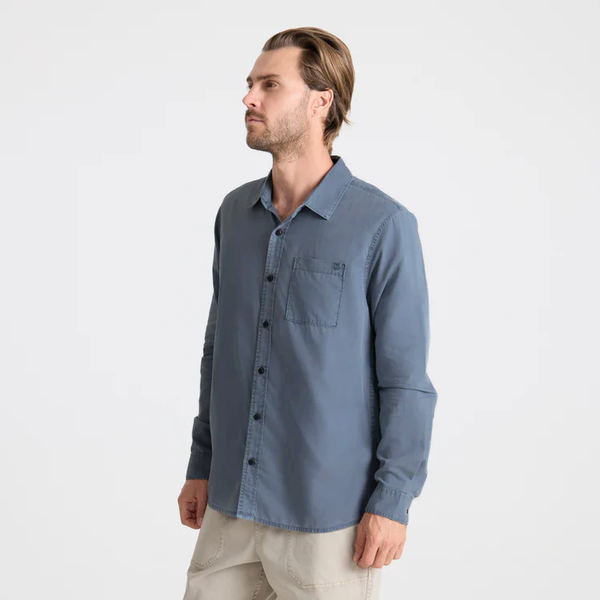 Roark Made To Fade Button Up Shirt In Washed Slate