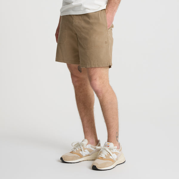 Roark Made To Fade Shorts In Washed Khaki