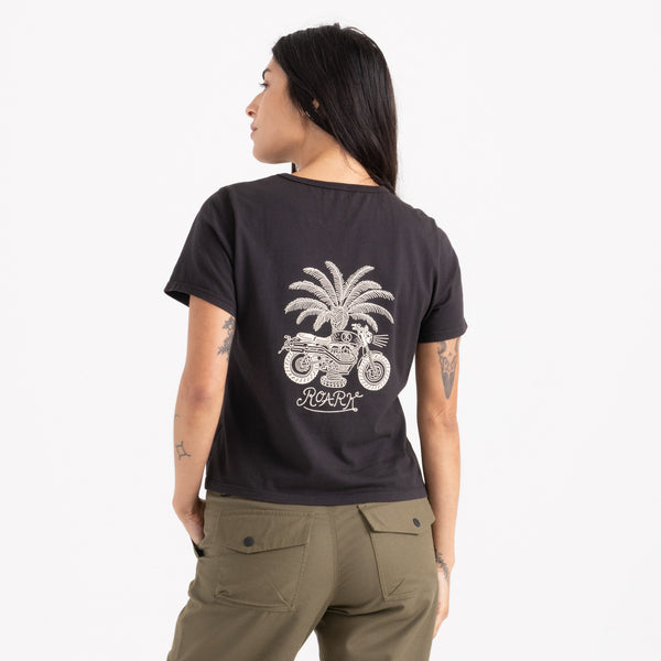 Roark Moto Everyday Premium Tee In Faded Black