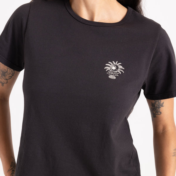 Roark Moto Everyday Premium Tee In Faded Black