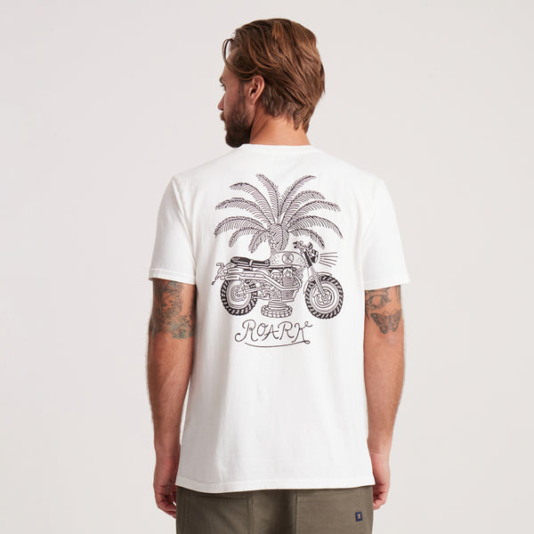 Roark Moto Premium Tee In Off White