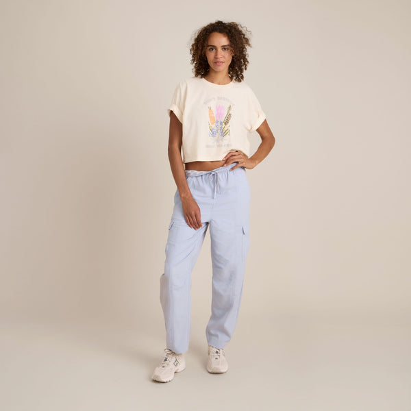 Roark Nature Cropped Boxy Premium Tee In Eggshell