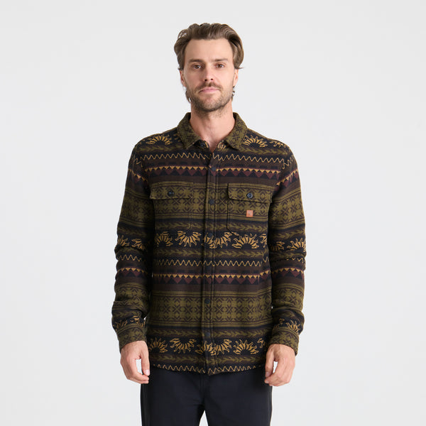 Roark Nordsman Jacquard Flannel In Dark Military