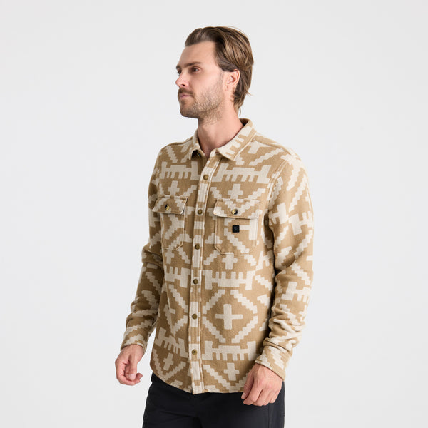Roark Nordsman Jacquard Flannel In Light Khaki