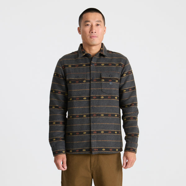 Roark Nordsman Long Sleeve Flannel In Onyx