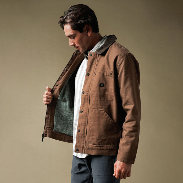 Roark Open Roads Waxed Canvas Jacket In Otter