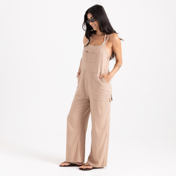 Roark Paseo Overall Jumpsuit In Mushroom