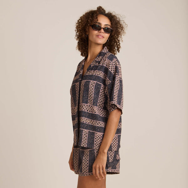 Roark Riviera Button Up Shirt In Dark Navy