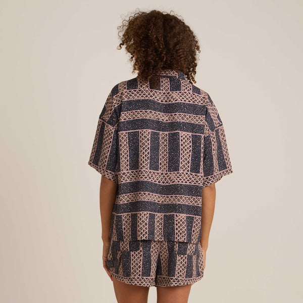 Roark Riviera Button Up Shirt In Dark Navy