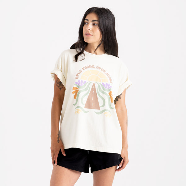 Roark Road Rise Oversized Premium Tee In Eggshell