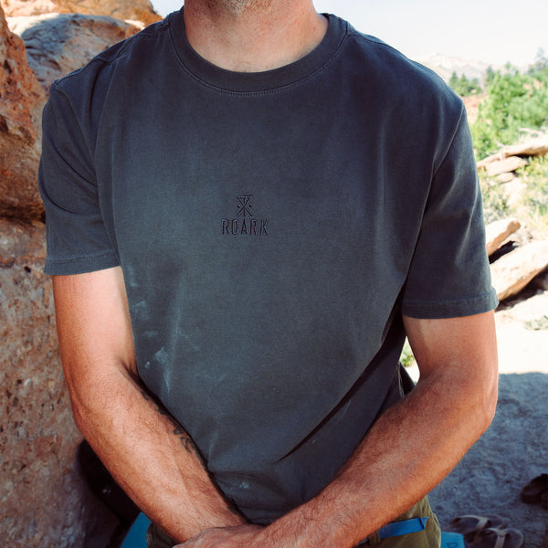 Roark Safecamp Embroidery Premium Tee In Charcoal