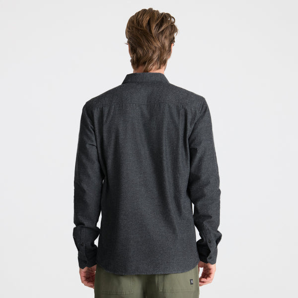 Roark Scholar Chambray Button Up Shirt In Black