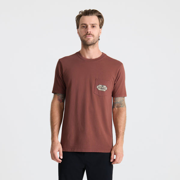 Roark Shield Pocket Premium Tee In Red Clay