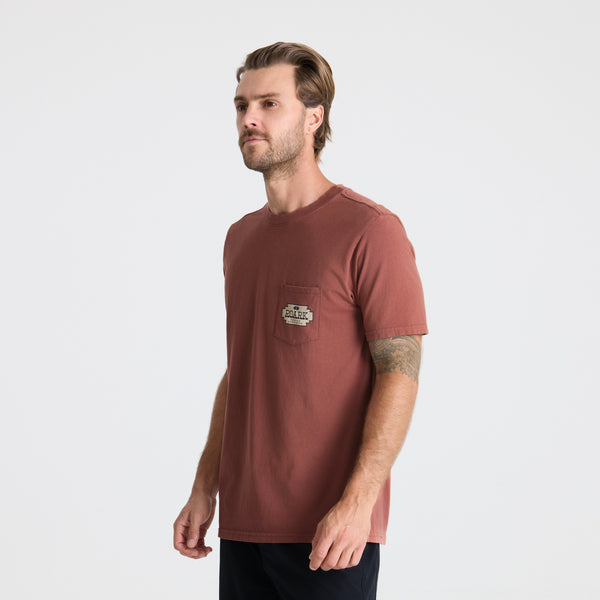Roark Shield Pocket Premium Tee In Red Clay