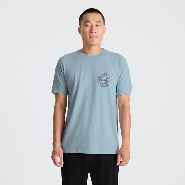 Roark Stamp Premium Tee In Dusty Blue