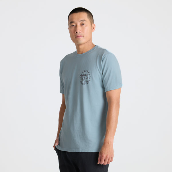 Roark Stamp Premium Tee In Dusty Blue