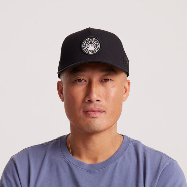 Roark Station Trucker Snapback Hat In Black