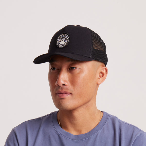 Roark Station Trucker Snapback Hat In Black