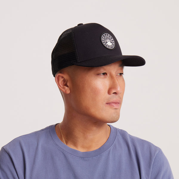 Roark Station Trucker Snapback Hat In Black