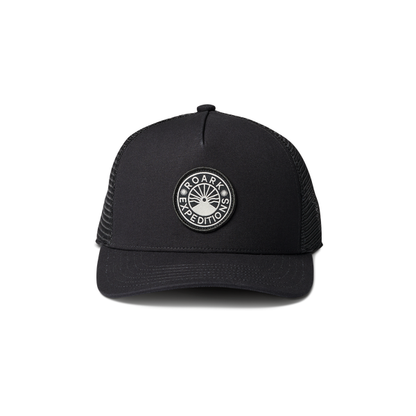 roark Station Trucker Snapback Hat in Black
