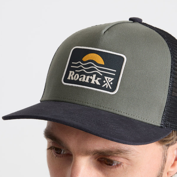 Roark Station Trucker Snapback Hat In Military
