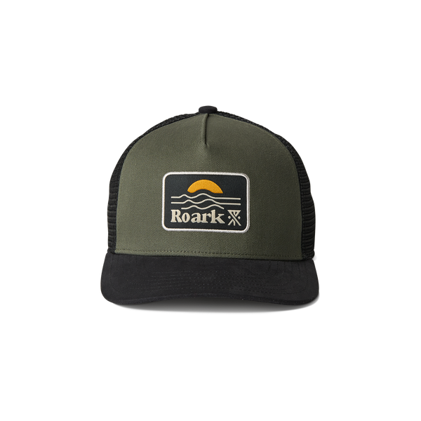 roark Station Trucker Snapback Hat in Military