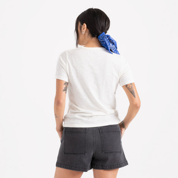 Roark Well Worn Short Sleeve Tee In Off White